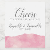 Coton rose Candy Aquarelle Mariage Vin Étiquette (Étiquettes simples)