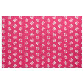 Coton Rouge Composé Avec Tissu Fleur Blanc (Yard)