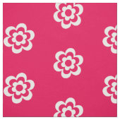 Coton Rouge Composé Avec Tissu Fleur Blanc (Échantillon)
