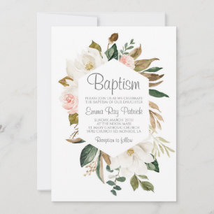 Coton vert Baptême Invitation