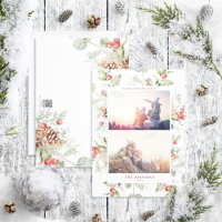 Coton Winter Greenery 2 Photo Carte de vacances