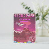 Cotopaxi, Ecuador AIR MAIL-reisposter Briefkaart (Staand voorkant)