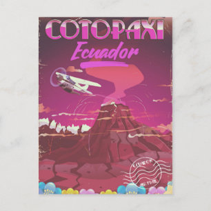Cotopaxi, Ecuador Luchtpost reisposter Briefkaart