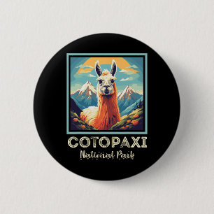 Cotopaxi Lama Bloem Nationaal Park Souvenir Ecuado Ronde Button 5,7 Cm