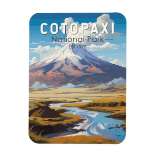 Cotopaxi Nationaal Park Ecuador Reiskunst Vintage Magneet