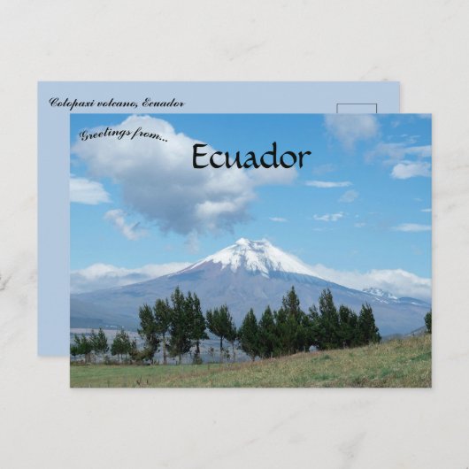 Cotopaxi Volcano Ecuador Briefkaart (Voorkant / Achterkant)