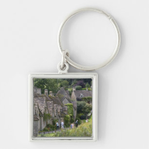 Cotswold stenen cottages in het dorp van sleutelhanger