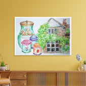 Cotswolds Aquarel Schilderij Canvas Print (Insitu (Woonkamer))