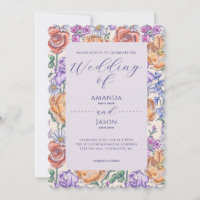 Cottage anglais Victoria Floral Faire-part de mari