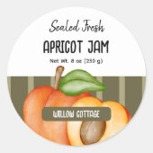 Cottage Apricot Jam Deksel Label Sticker (Voorkant)