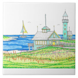 Cottage bij het Zee Walltile Tegeltje