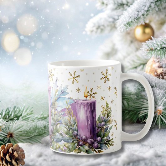 Cottage Bougie violette Noël Mug