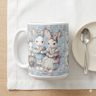 Cottage Bunny Sisters Watercolor Tegel Koffiemok
