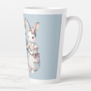 Cottage Bunny Sisters Waterverf Illustratie Latte Mok