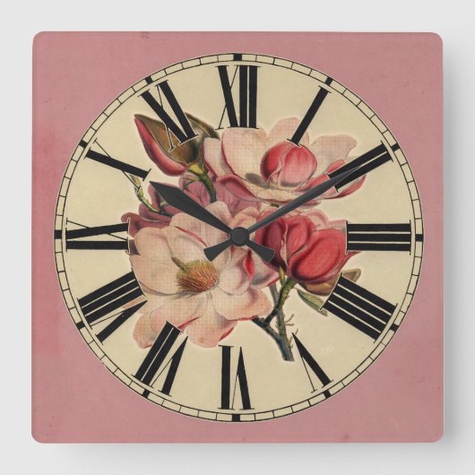 Cottage Chic Floral Horloge murale (Recto)