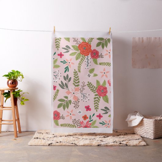 Cottage Chic Floral Pattern Stof (Voorbeeld)