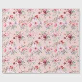 Cottage Chic Flower Pattern Cadeaupapier (Vlak)