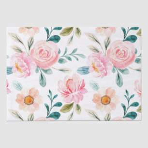 Cottage Chic Flower Pattern Tissuepapier