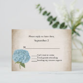Cottage Chic Hydrangea Mariage Carte RSVP (Debout devant)