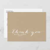 Cottage Chic manuscrit Script Merci carte postale (Devant / Derrière)