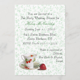 Cottage Chic Tea Party Invitation Kaart