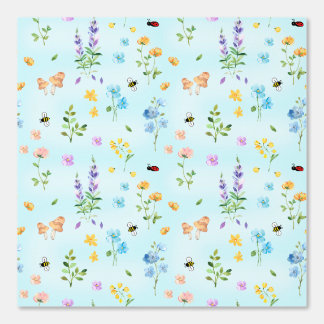 Cottage Core Bloemen Paddenstoel Bee lieveheersbee Behang