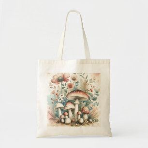 Cottage Core    champignons en bloemen Tote Bag