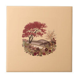 Cottage core Countryside in the Autumn ceramic Tegeltje