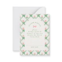 cottage core floral bow baby shower diaper raffle