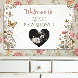 Cottage Core Paddenstoelen en Bloemen Welkom Spandoek