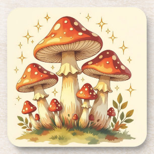 Cottage Core Vintage Paddenstoelen Kunst Bier Onderzetter