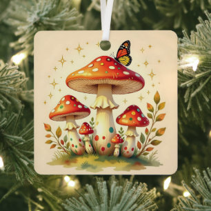 Cottage Core Vintage Paddenstoelen Persoonlijk Metalen Ornament