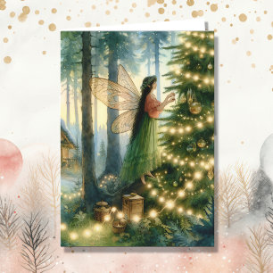Cottage Core Whimsical Kerstmis Feestdagen Kaart