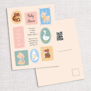 Cottage Core Woodland Baby shower Uitnodigen Briefkaart