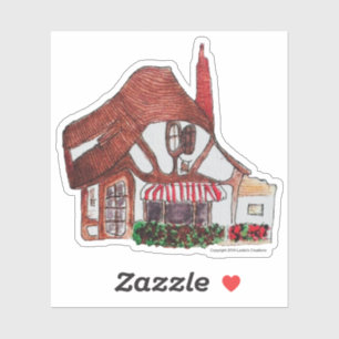 Cottage de boîte à canettes 3x3 Autocollant en vin