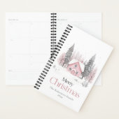 Cottage d'hiver rose Noël (Devant avec enveloppe)