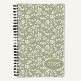 Cottage Floral Sage Green Notitieboek