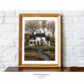 Cottage Folk Art Huile Peinture Poster