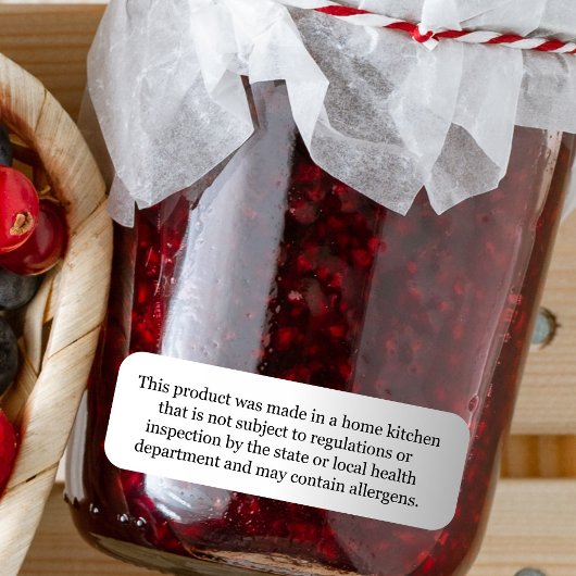 Cottage Food Law Label