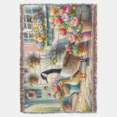 Cottage Garden Geese Spring Illustration Deken (Voorkant Verticaal)