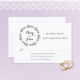Cottage Garden Greenery Krans Waterverf bruiloft RSVP Kaartje