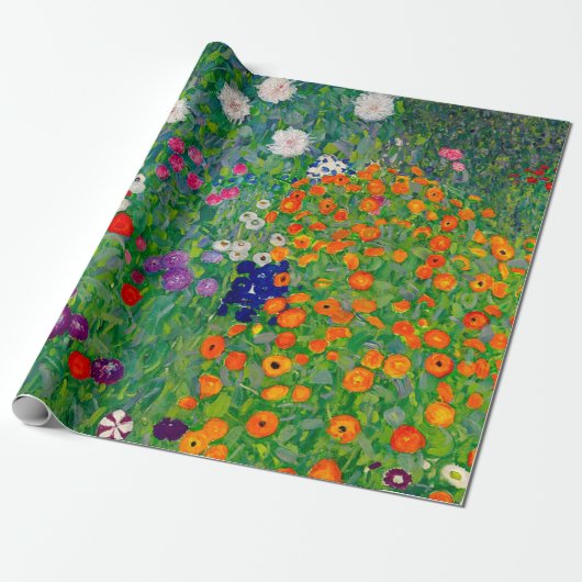 Cottage Garden Gustav Klimt Cadeaupapier (Uitgerold)