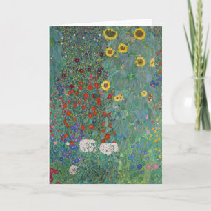 Cottage Garden met Zonnebloemen Gustav Klimt Kaart