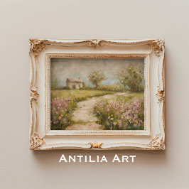 Cottage Garden Pathway Painting Lente Landschap Poster