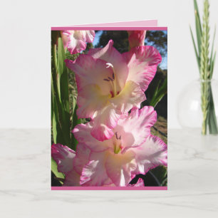 Cottage Garden Pink Gladioli bloemen Kaart