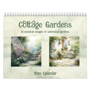 Cottage Gardens AI-ondersteunde Whimsical Afbeeldi Kalender