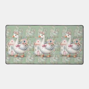 Cottage Goose Floral House Scène