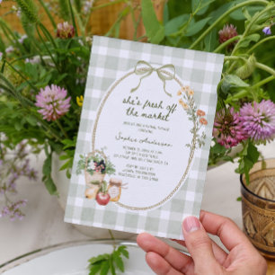 Cottage Green Gingham bij het Market Vrijgezellenf Kaart
