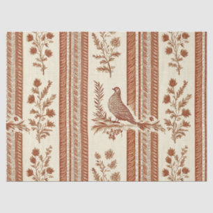 Cottage Hen Toile Terracotta Bloempatroon Tissuepapier