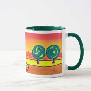 Cottage irlandais au coucher du soleil avec Mug d'